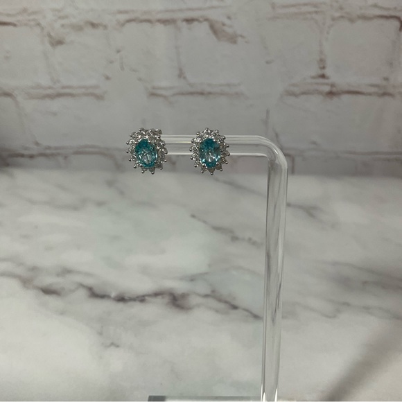 Real Blue Topaz Pendant, Ring, Earrings on 925 Sterling Silver - Picture 7 of 11